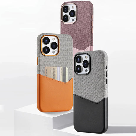 Kartlık Bölümlü Deri Iphone Kılıfları