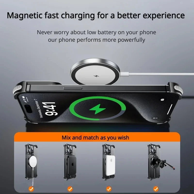 Metal Aluminyum Alaşım Çerçevesiz Iphone Kılıfları